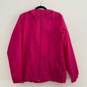 Columbia Hooded Windbreaker Lightweight Jacket Pink Large